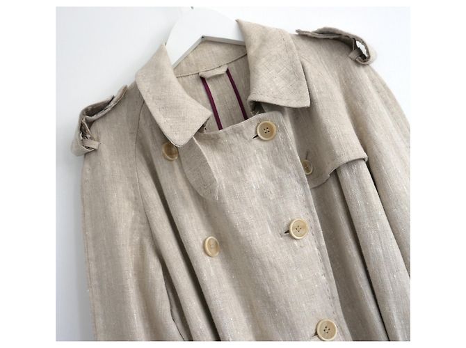 Abrigo trench de lino con estampado paisley Etro Beige - vista 3