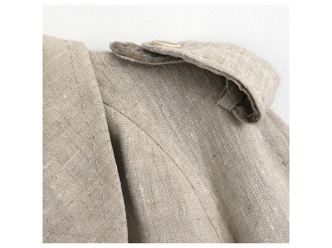 Abrigo trench de lino con estampado paisley Etro Beige - vista 5