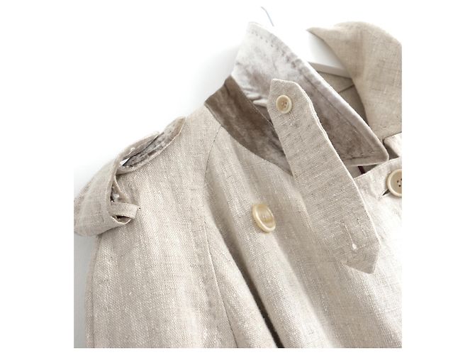 Abrigo trench de lino con estampado paisley Etro Beige - vista 8