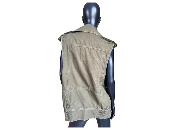 Chaleco oversized adornado Coach Crystal Khaki de algodón Caqui - vista 3