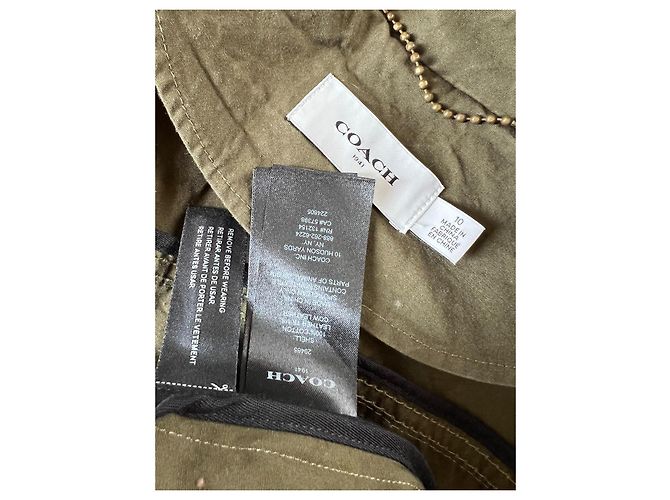 Chaleco oversized adornado Coach Crystal Khaki de algodón Caqui - vista 6