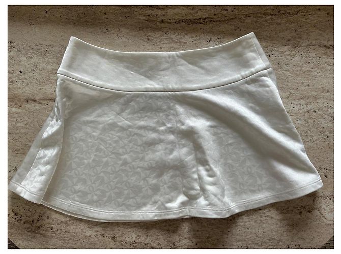 Falda Chanel Blanca de Viscosa Monogramada Blanco - vista 6