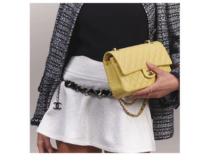 Falda Chanel Blanca de Viscosa Monogramada Blanco - vista 8