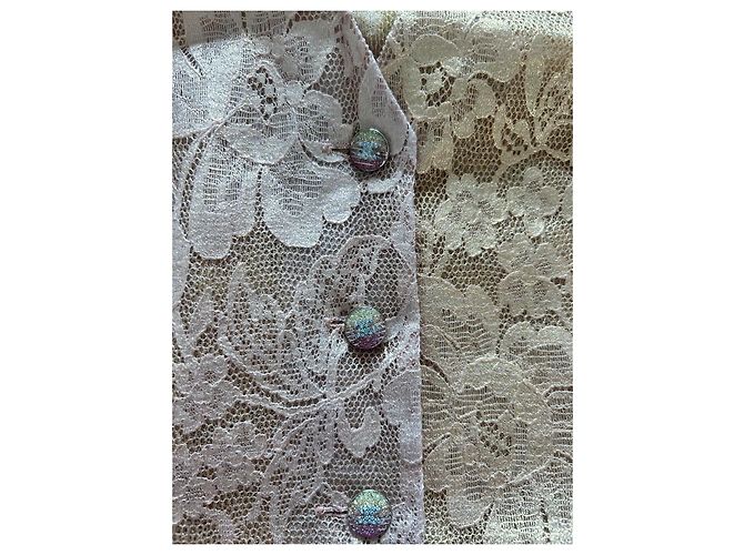 Chaleco de Traje Chanel Encaje Strass Dorado Naranja Cobre - vista 4