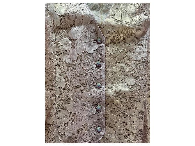 Chaleco de Traje Chanel Encaje Strass Dorado Naranja Cobre - vista 5