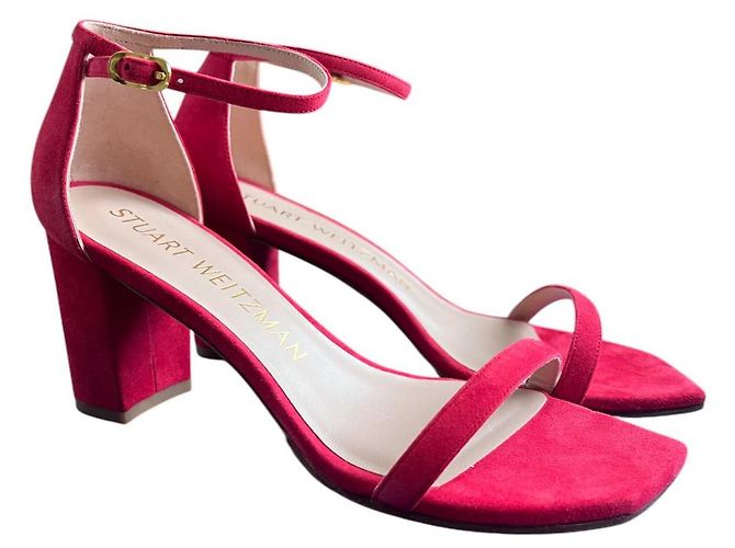 Sandali Stuart Weitzman in scamosciato rosa - vista 5