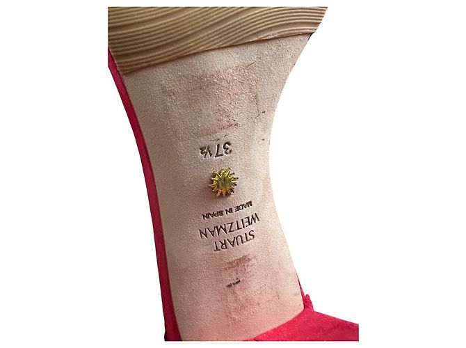 Sandali Stuart Weitzman in scamosciato rosa - vista 7