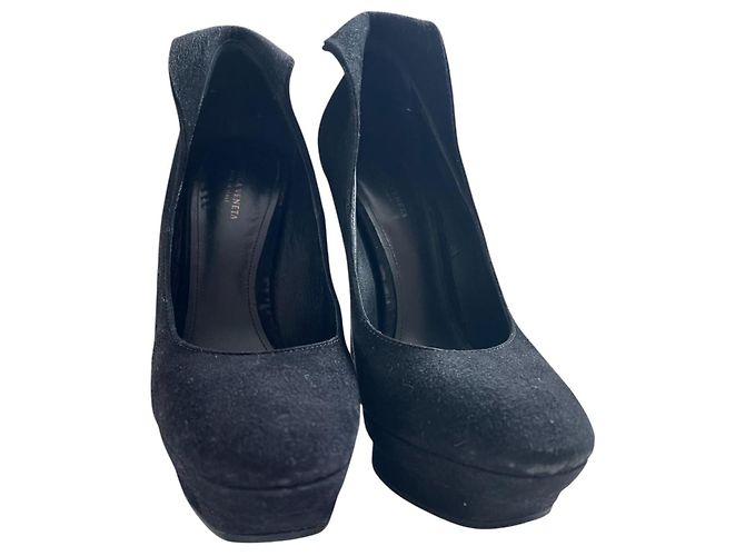Décolleté Bottega Veneta in scamosciato nero - vista 6
