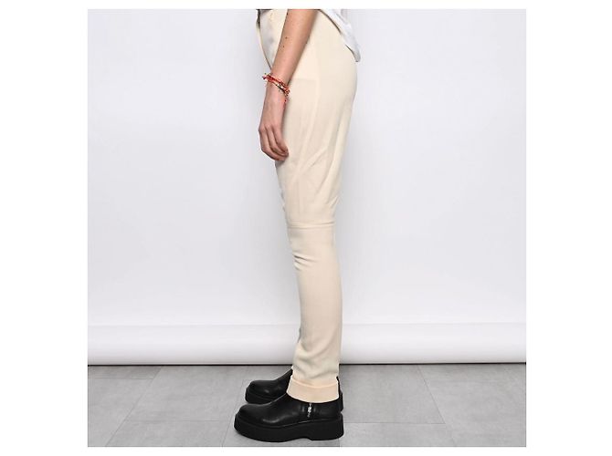 Pantalones Chanel beige estilo ecuestre - vista 10