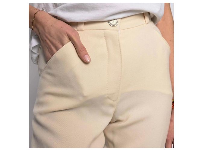 Pantalones Chanel beige estilo ecuestre - vista 12