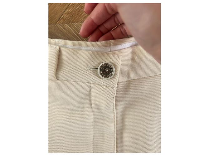 Pantalones Chanel beige estilo ecuestre - vista 6