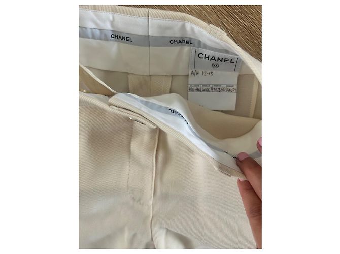 Pantalones Chanel beige estilo ecuestre - vista 7