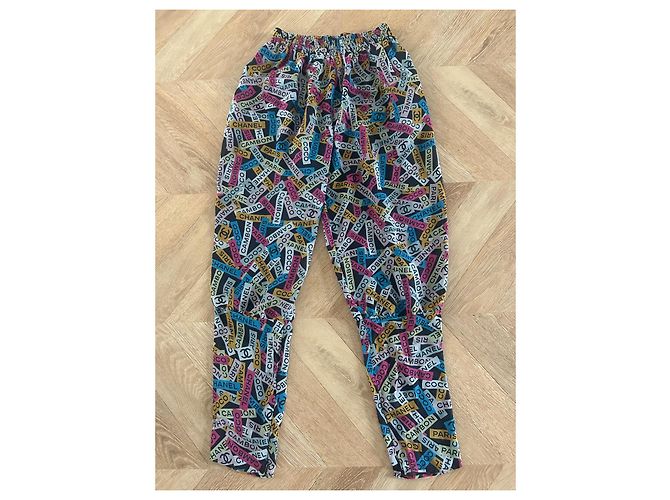 Chanel Saroual Hose aus Seide Multifarben Mehrfarben - Ansicht 6