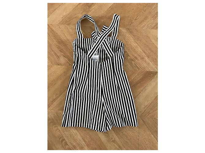 Mono Corto Chanel de Algodón a Rayas Negro - vista 5