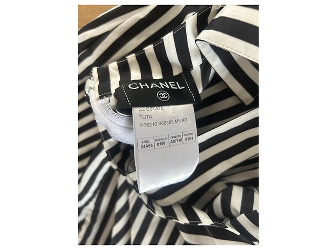 Mono Corto Chanel de Algodón a Rayas Negro - vista 6