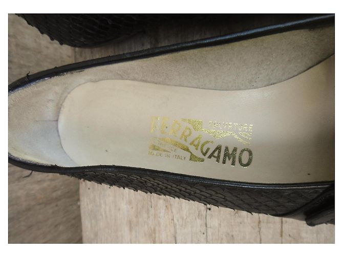 Salvatore Ferragamo Ballerinas aus Python Schwarz - Ansicht 2
