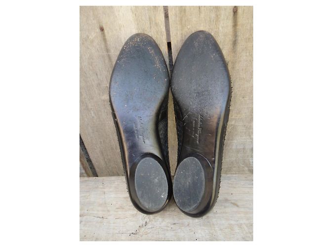 Salvatore Ferragamo Ballerinas aus Python Schwarz - Ansicht 6