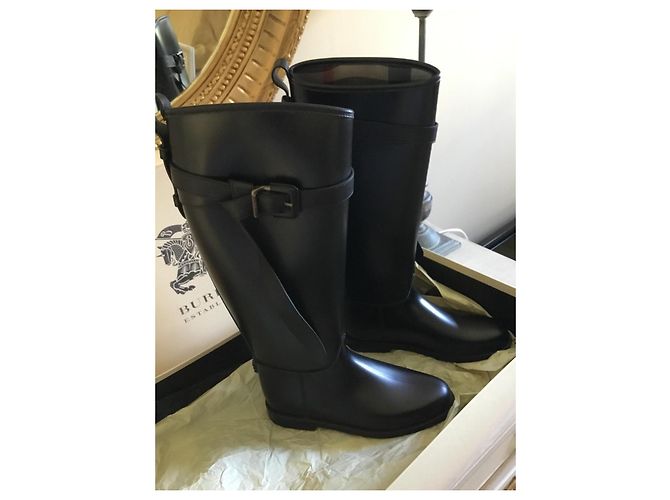 Botas de lluvia Burberry de goma negras Negro - vista 7