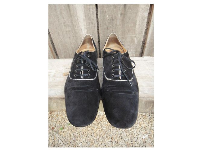 Joseph Fenestrier Richelieu in suede nero - vista 4
