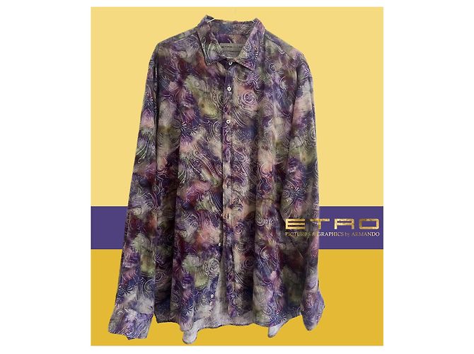 ETRO Bluse aus Kaschmir mit floralem Muster Dunkelviolett - Ansicht 2