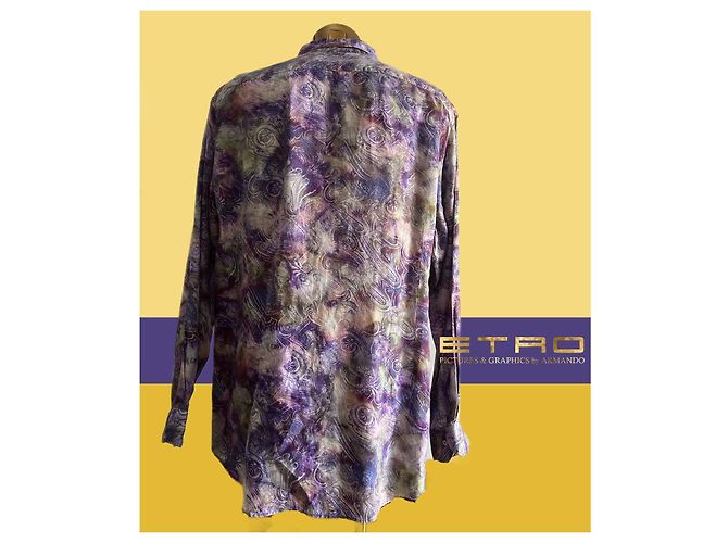 ETRO Bluse aus Kaschmir mit floralem Muster Dunkelviolett - Ansicht 3