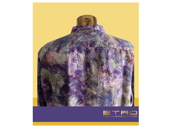 ETRO Bluse aus Kaschmir mit floralem Muster Dunkelviolett - Ansicht 4
