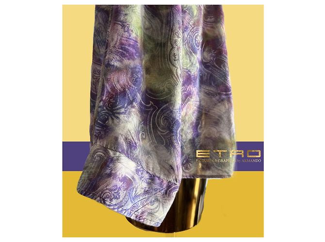 ETRO Bluse aus Kaschmir mit floralem Muster Dunkelviolett - Ansicht 5