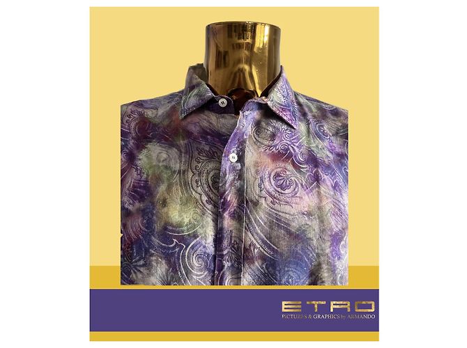 ETRO Bluse aus Kaschmir mit floralem Muster Dunkelviolett - Ansicht 8