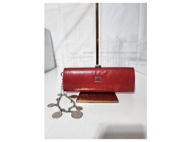 Clutch de cuero de cocodrilo Moschino rojo Roja - vista 11