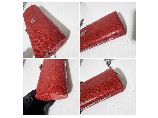 Clutch de cuero de cocodrilo Moschino rojo Roja - vista 6