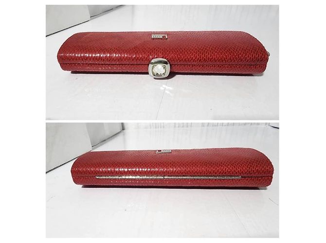 Clutch de cuero de cocodrilo Moschino rojo Roja - vista 8