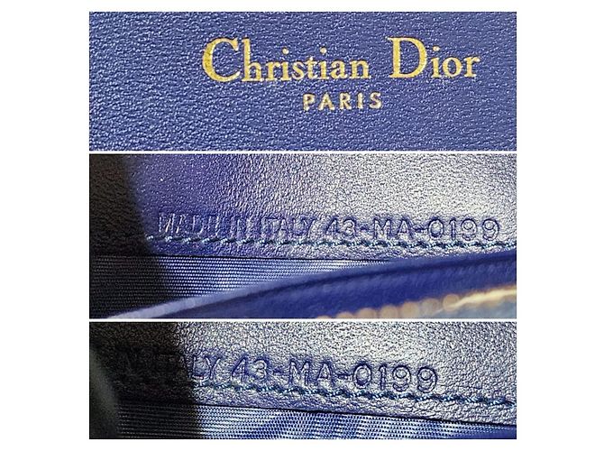 Borsa a tracolla Montaigne in pelle verniciata blu CHRISTIAN DIOR - vista 5