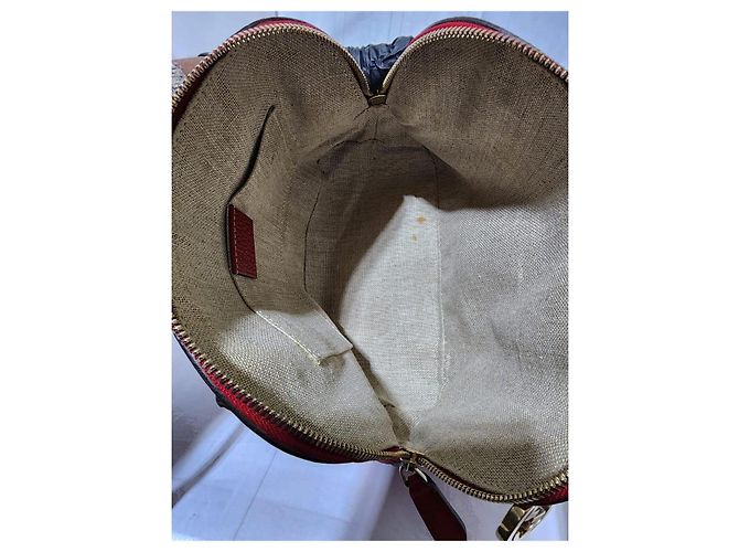 Borsa a cupola piccola GG Charm in pelle di vitello rossa GUCCI Rosso - vista 12