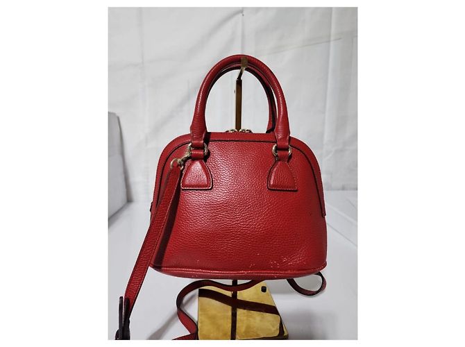 Borsa a cupola piccola GG Charm in pelle di vitello rossa GUCCI Rosso - vista 14