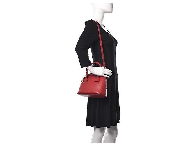 Borsa a cupola piccola GG Charm in pelle di vitello rossa GUCCI Rosso - vista 3