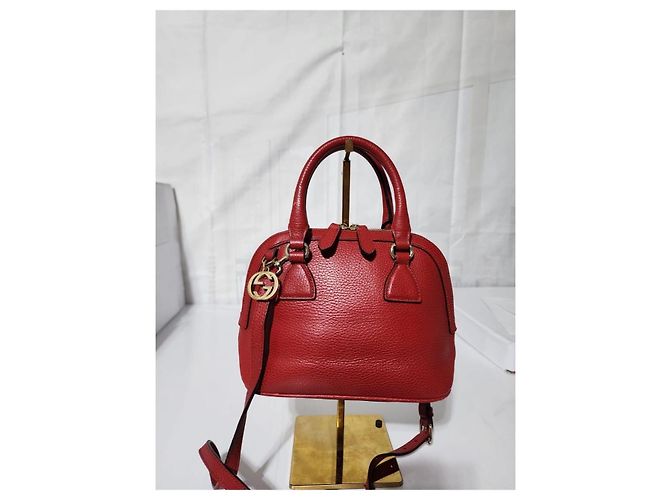 Borsa a cupola piccola GG Charm in pelle di vitello rossa GUCCI Rosso - vista 4