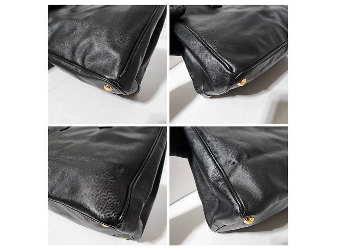 PRADA Saffiano Grande Galleria Double Zip Tote Nero - vista 10