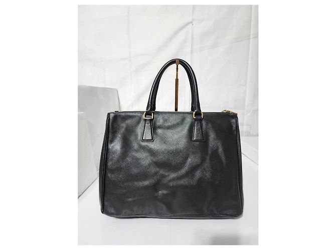 PRADA Saffiano Grande Galleria Double Zip Tote Nero - vista 4