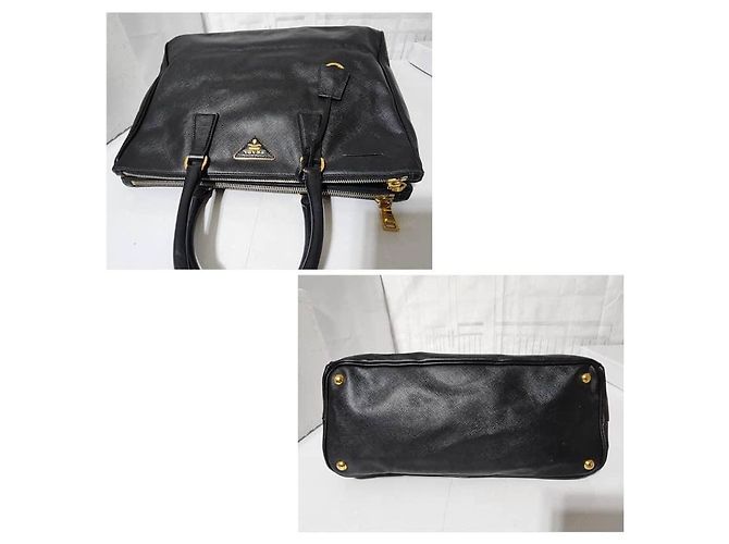 PRADA Saffiano Grande Galleria Double Zip Tote Nero - vista 5