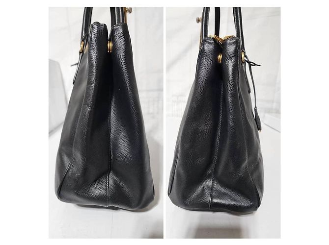 PRADA Saffiano Grande Galleria Double Zip Tote Nero - vista 8