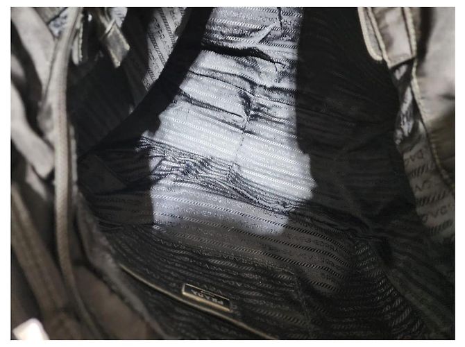 PRADA Borsa Shopper in Nylon Tessuto Nera Nero - vista 12