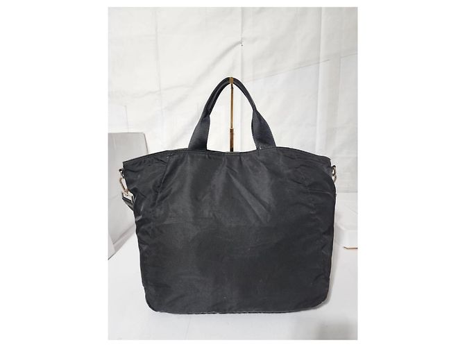 PRADA Borsa Shopper in Nylon Tessuto Nera Nero - vista 4