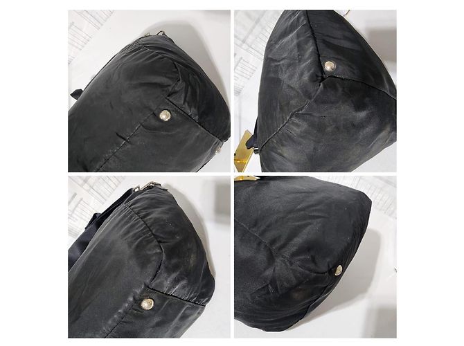 PRADA Borsa Shopper in Nylon Tessuto Nera Nero - vista 9