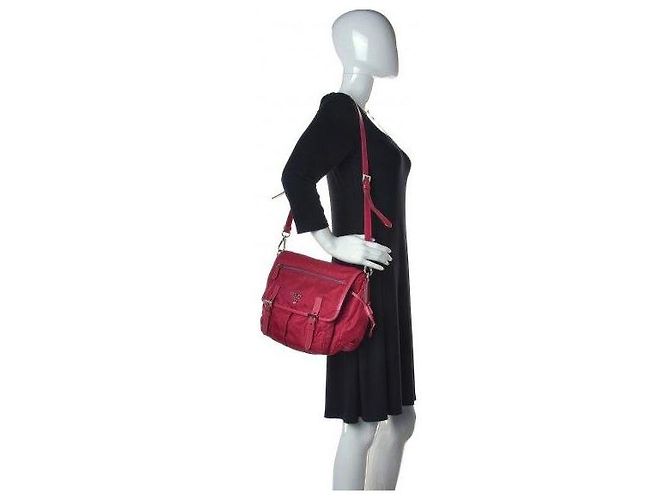PRADA Borsa Messenger in Nylon Saffiano Rosa - vista 3
