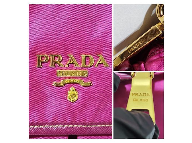 PRADA Borsa Messenger in Nylon Saffiano Rosa - vista 6