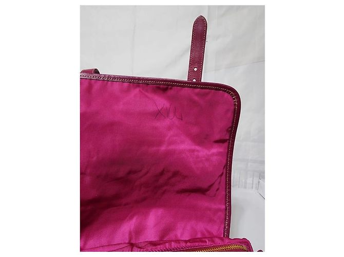 PRADA Borsa Messenger in Nylon Saffiano Rosa - vista 8