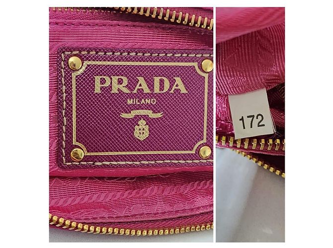 PRADA Borsa Messenger in Nylon Saffiano Rosa - vista 9