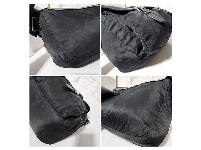Borsa a tracolla in nylon Tessuto di PRADA nera Nero - vista 9