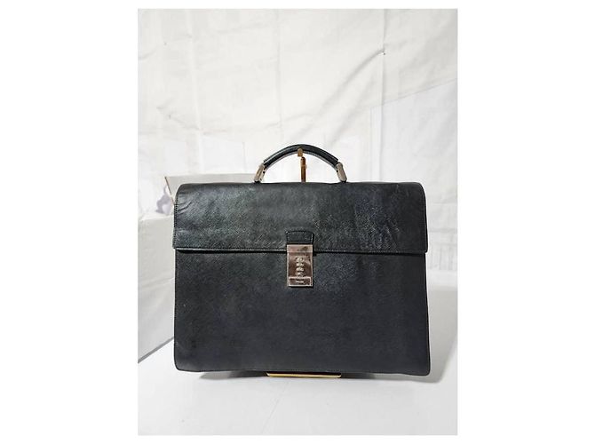 Prada Saffiano Leather Top Handle Briefcase Black - view 12