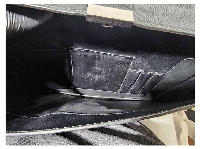 Prada Saffiano Leather Top Handle Briefcase Black - view 7
